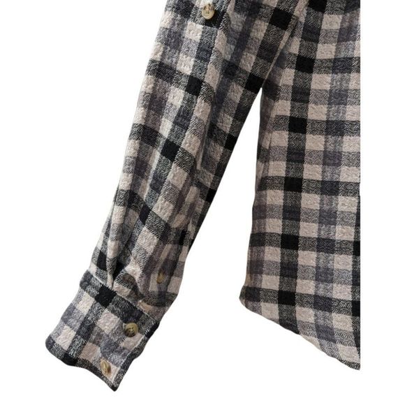 Pistola Women's Cream and Black Plaid Long Sleeve Button Down Shirt size S - Picture 6 of 9